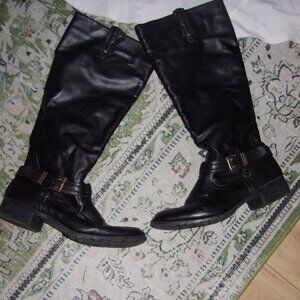 RAmpage size 11 womens black faux leather tall boots winter fall